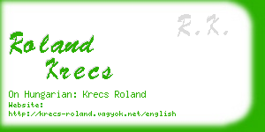 roland krecs business card